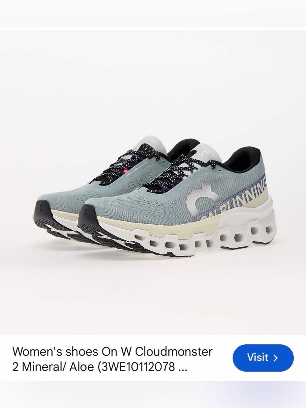 On Running Women's Cloudmonster Running Shoes - Mineral/Aloe